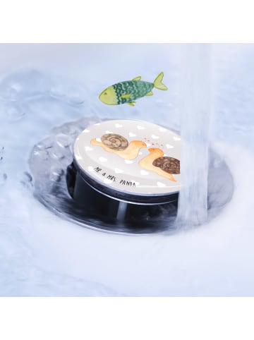 Mr. & Mrs. Panda Stöpsel Waschbecken Schnecken Liebe ohne Spruch in Grau Pastell