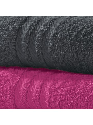 REDBEST Frottier Frottier-Set 2-farbig 6-tlg. New York in fuchsia-anthrazit
