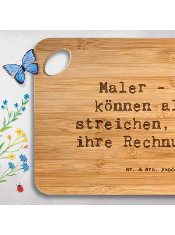 Mr. & Mrs. Panda Servierplatte Spruch Maler Rechnung mit Spruch in Braun