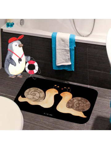Mr. & Mrs. Panda Badematte Schnecken Liebe ohne Spruch in Schwarz