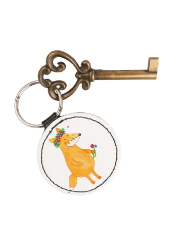 Mr. & Mrs. Panda Anhänger Fuchs Blumen ohne Spruch in Weiß