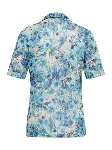 GOLDNER Kurzgröße:  Ausbrennershirt mit Strassdetails in marine / gemustert