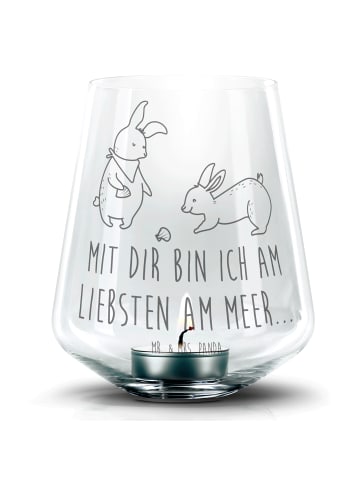 Mr. & Mrs. Panda Teelichthalter Hasen Muschel mit Spruch in Transparent