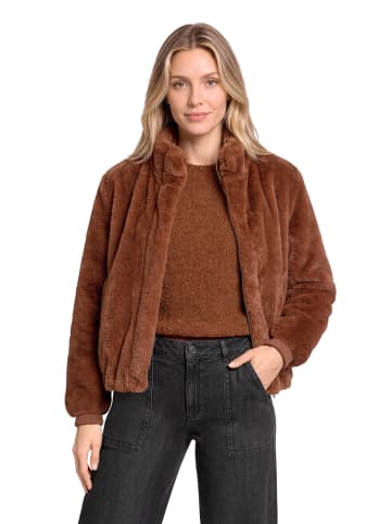 BETTY & CO Kunstfell-Jacke mit Taschen in braun