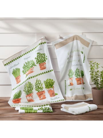 Erwin Müller Baumwolle Geschirrtuch 3er-Pack in Kräuter