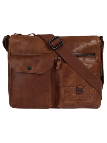 SPIKES & SPARROW Umhängetasche SHOULDER BAG echt Leder in cognac