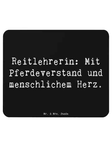 Mr. & Mrs. Panda Mauspad Spruch Reitlehrerin Herz mit Spruch in Schwarz
