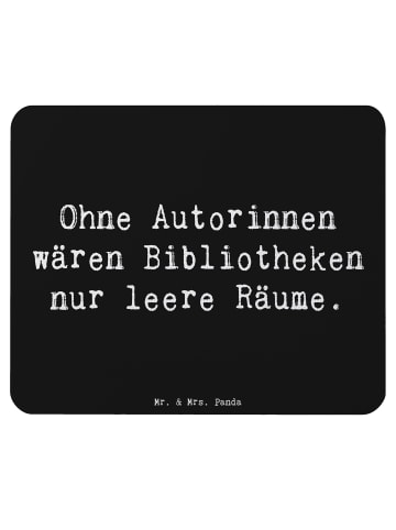 Mr. & Mrs. Panda Mauspad Spruch Autorin Magie mit Spruch in Schwarz