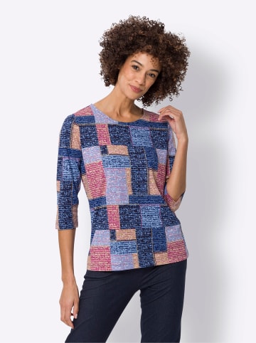 Sieh an! 3/4-Arm-Shirt in royalblau-erika-bedruckt