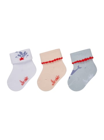 Sterntaler Baby Socken 3er-Pack Unterwasser in weiß