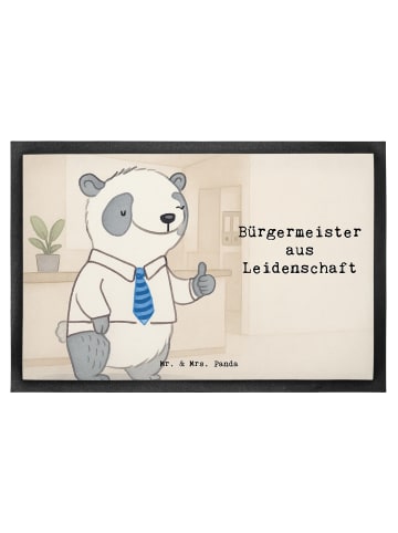Mr. & Mrs. Panda Fußabtreter Bürgermeister Leidenschaft Design m... in Weiß