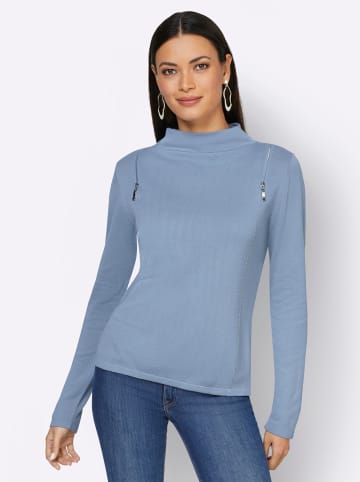 creation L Langarm-Pullover in bleu