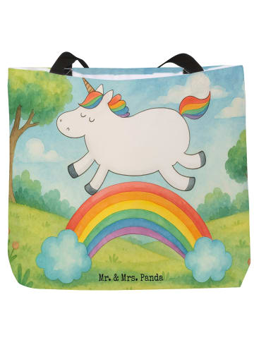 Mr. & Mrs. Panda Shopper Einhorn Regenbogen Design ohne Spruch in Weiß