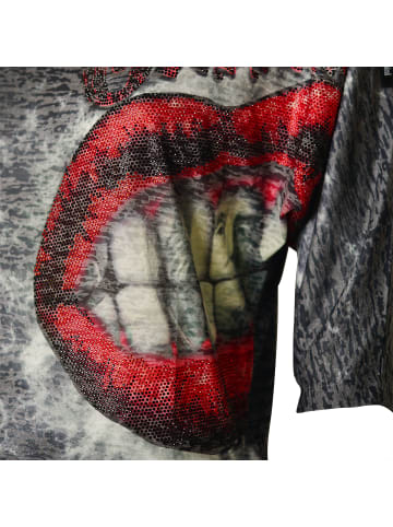 Roberto Geissini Red Lips T-Shirt Schwarz