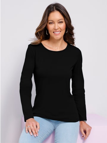 Sieh an! Langarm-Shirt in schwarz