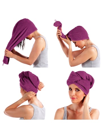 Erwin Müller Frottier Turban 3er-Pack in fuchsia