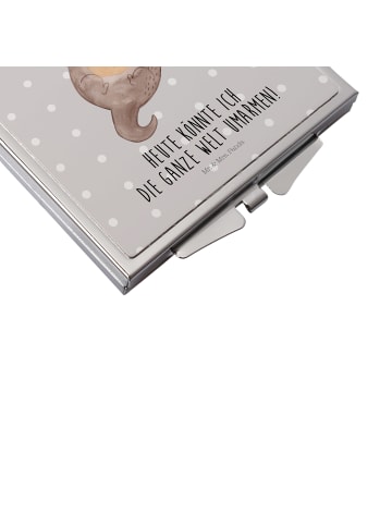 Mr. & Mrs. Panda Beautyspiegel Otter Umarmen mit Spruch in Grau Pastell