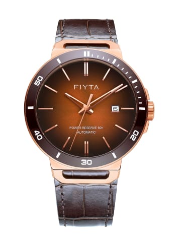 FIYTA Automatikuhr Yachtsmen in braun / rosegold