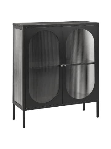 Beliani Vitrine SARRE in Schwarz/Gold - (W) 90 x (H) 111 x (L) 35 cm