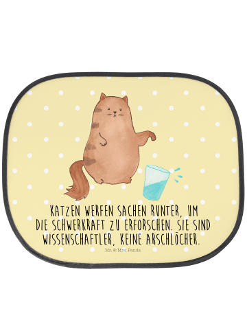 Mr. & Mrs. Panda Sonnenschutznetz Auto Katze Wasserglas mit Spruch in Gelb Pastell
