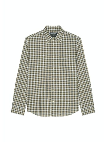 Marc O'Polo Kent collar, long sleeves, one rectangular chest pocket, round hem in Grün