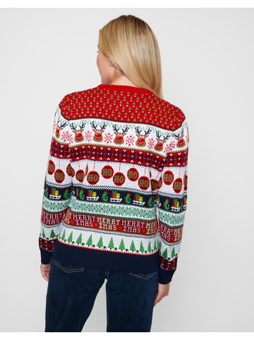 Threadbare Weihnachtspullover Ladies THB Reindeer Christmas Jumper in rot