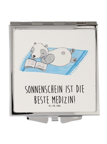 Mr. & Mrs. Panda Handtaschenspiegel quadratisch Sommer Sonnensch... in Weiß