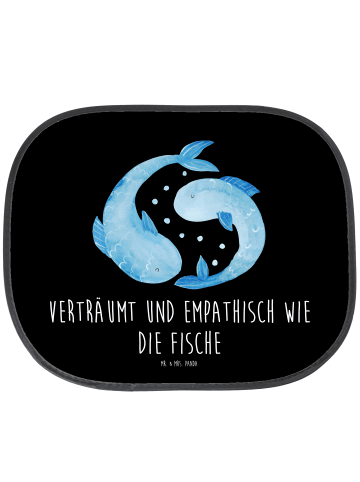 Mr. & Mrs. Panda Sonnenschutz Auto Sternzeichen Fische mit Spruch in Schwarz