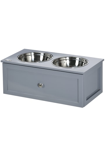 Pawhut Erhöhter Hundenapf Grau