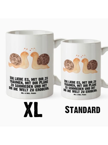 Mr. & Mrs. Panda XL Tasse Schnecken Liebe mit Spruch in Weiß