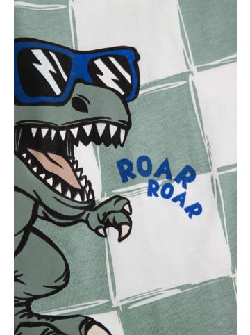 Coccodrillo Kurzarm-T-Shirt mit Karomuster in grün