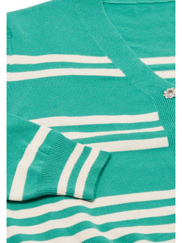 Usha Women Cardigan in Grün Wollweiss Stickerei