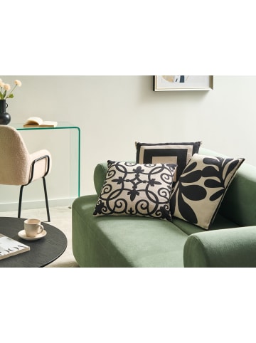 Beliani 3er-Set Dekokissen MERBAU in Beige/Schwarz