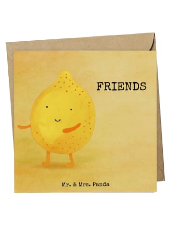 Mr. & Mrs. Panda Glückwunschkarte Beste Freunde Zitrone Design m... in Weiß