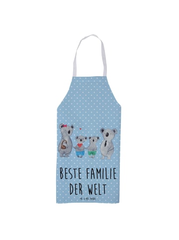 Mr. & Mrs. Panda Schürze Koala Familie zwei mit Spruch in Blau Pastell