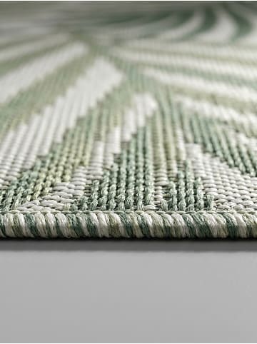 KADIMA DESIGN Läufer Palmblätter flachgewebt pflegeleicht Wohnzimmer Flur Esszimmer in Grün