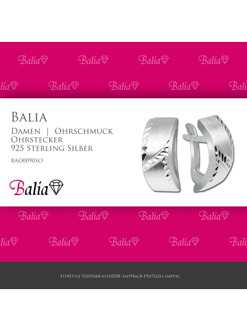 BALIA Silber 925 Damen Ohrstecker Gewölbt Ohrring