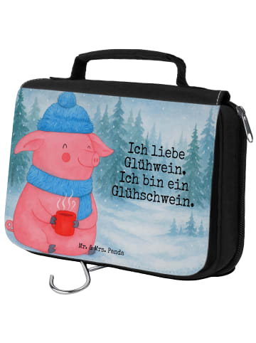 Mr. & Mrs. Panda Kosmetikbeutel Schwein Glühwein Design mit Spruch in Weiß