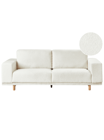 Beliani 3-Sitzer Sofa NIVALA in Weiß - (W) 220 x (H) 76 x (L) 84 cm