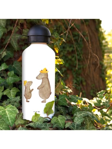 Mr. & Mrs. Panda Kindertrinkflasche Bären mit Hut ohne Spruch in Weiß