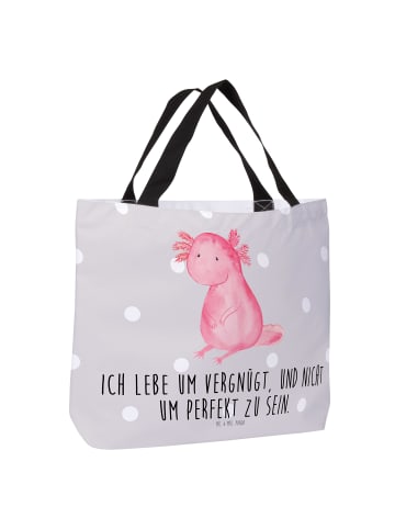 Mr. & Mrs. Panda Tasche Axolotl Niedlich mit Spruch in Grau Pastell