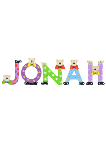 Playshoes Deko-Buchstaben "JONAH" in bunt