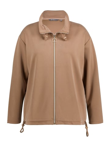 Ulla Popken Sweatjacke in maronenbraun