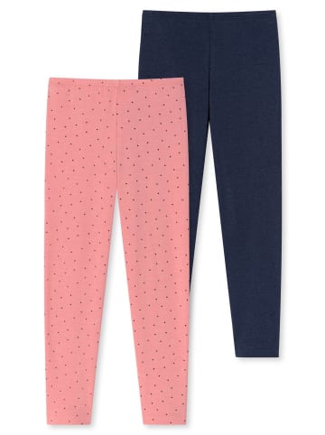 Schiesser Leggings 2er Pack in Rosa/Dunklblau