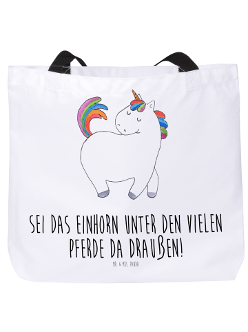 Mr. & Mrs. Panda Tote Bag Einhorn Stolzieren mit Spruch in Weiß