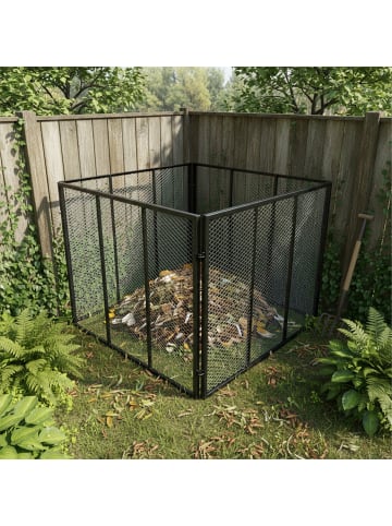 relaxdays Komposter in Schwarz - (B)100 x (H)80 x (T)100 cm