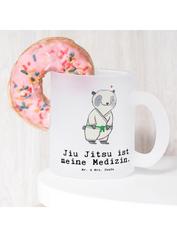 Mr. & Mrs. Panda Kaffeebecher Panda Jiu Jitsu mit Spruch in Transparent