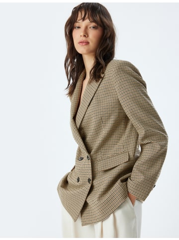 KOTON Blazer in Braun Karomuster