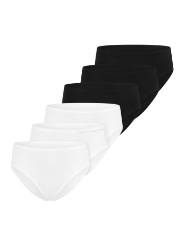 Schiesser Slip Essentials Cotton in Weiß / schwarz