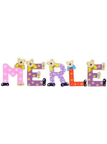 Playshoes Deko-Buchstaben "MERLE" in bunt